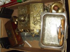 Brass ware to include a brass inkwell