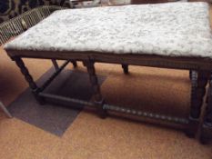 Edwardian bobbin turn double foot stool
