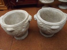 Stoneware garden - two large planters