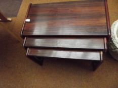 Nest of three tables in rosewood