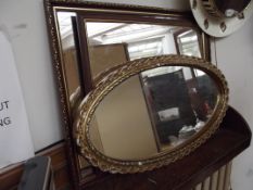 Three mirrors (2 gilt framed)