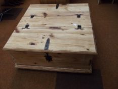 Rustic pine storage coffee table