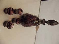 Liqueur decanter with 4 glasses