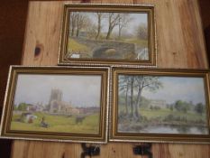 3 oil on boards, signed Brian Barlow