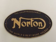 Cast iron Norton sign