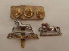 3rd kings own hussars buttons and badges
