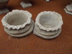 Stoneware garden - two planters in the form of sac