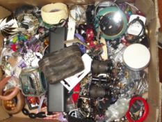 Large group of costume jewellery to include watche