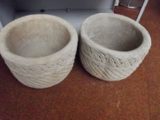 Stoneware garden - pair of planters