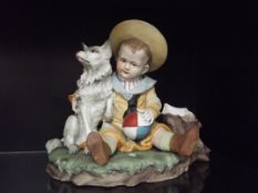 Bisque figure of a boy and a girl
