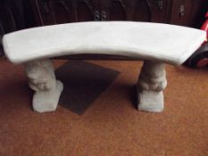 Stoneware garden - garden bench with squirrel stan