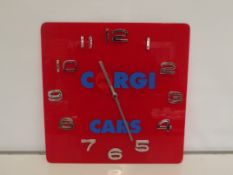 Corgi car glass wall clock