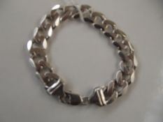 Gents silver curb bracelet 60 grams