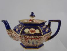 Mason's 'Mandalay' Jug and Arthur Wood Imari Tea Pot, together with a white Victorian cheese dish.