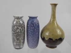 Two Royal Brierley Studio Vases, approx 13 cms high, together with another mottled effect and