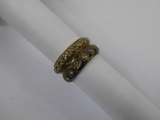 A Pair 9 ct Gold White Stone Eternity Rings, size M and O, approx 7 gms