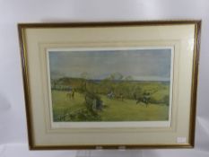 Two Lionel Edwards Coloured Prints, depicting the Beaufort Hunt. signed in pencil left. entitled 