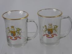 Six Glass ERII Coronation Tankards. (6)
