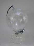 A Waterford Crystal Globe, on circular stand, approx 28 cms high.