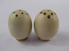 McIntyre & Co Ltd Novelty Salt and Pepper, dated between 1897-1912, designed by William Moorcroft.