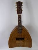 An Oak Wood Mandolin, with decorative inlay, marked 
