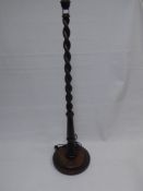 A Mahogany Barley Twist Standard Lamp, approx 50 cms high.