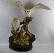 A Limited Edition 'Country Artist' Sculpture, of Barn Owls nr 80/150 entitled 