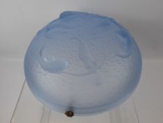 A Pressed Glass Light Fitting, depicting mermaids and dolphin, approx 54 cms wide.