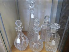 A Collection of Five Cut-Glass Decanters. (5)