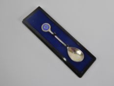 A Stuart (Hardwick) Glass Wine Decanter, with four glasses, together with a commemorative