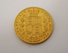 A Victorian 1872 Solid Gold Full Sovereign WW to neck (fc).