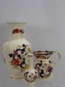 Miscellaneous Masons Ironstone 'Mandalay', including a baluster vase, approx 30 cms, bud vase and