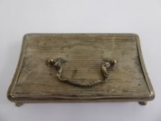 An Antique Silver Continental Table Snuff Box, the box having a ribbed finish on claw feet, approx