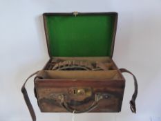 A Gentleman's Vintage Cartridge Case, fitted interior together with two leather cartridge belts. (