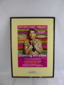 A Signed Theatre Poster 'Blowing Whistles' as directed by Pete Nettell, approx 29 x 42 cms.