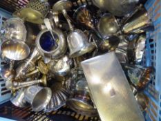 A Collection of Silver Plate, including tea and coffee pots, serving dish, sugar shaker, cigar