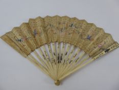 A Quantity of Miscellaneous Fans, including delicate lace, linen, paper with mother-of-pearl and