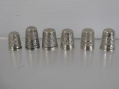 A Quantity of 19th and 20th Century Silver Hallmarked Thimbles.