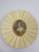 Two Antique Feminine Portrait Miniatures, depicting women in Georgian costume, both miniatures