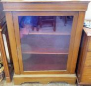 An Oak Glaze Fronted Pier Cabinet, with fruit wood inlay, approx 77 x 29 x 105 cms, three internal