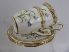 Twelve Spode Fine Porcelain Coffee Cans and Saucers, Campanula design.