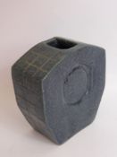 A Troika Style Pot, the pot having geometric on the front and incised decoration to sides, approx 17