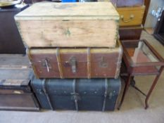 Three Vintage Steamer Trunks.