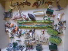 A Miscellaneous Collection of Vintage Farmyard Animals, by Britain's Limited, including cows, bulls,