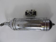 A Vintage Junior Pyrene Chrome Fire Extinguisher, including miscellaneous vintage wooden drafts