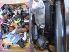 Two Boxes of Miscellaneous Camera Accessories, including straps and a boxed Ewa-Marine cover.
