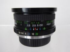 Contax 19/3.8 (Vivitar) Lens (nof).
