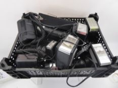 Metz Camera Flashguns 2 x 45 CT-3, 2 x 45CL - 4 (all charges and flash), various camera adaptors,