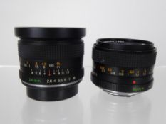 Yashica/Contax 24/2.8 ML Lens (nof), 50 x 1.4 ML (minute internal hair).
