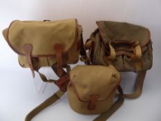 Three Medium Size Billingham Canvas Camera Bags, (no holes, zips working).